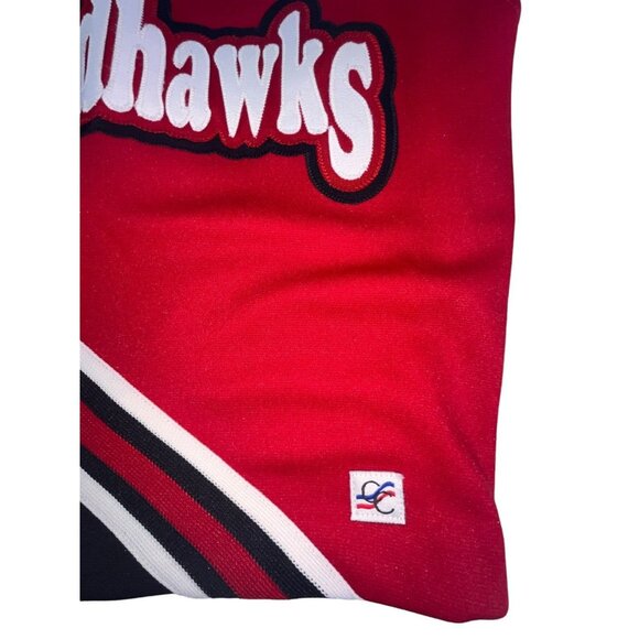 NEW Youth REDHAWKS Cheerleader Uniform Outfit Costume 30" TOP Elastic Skirt RWB - Picture 3 of 7